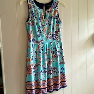 Enfocus Studio blue orange and sky blue leafy design no size tag